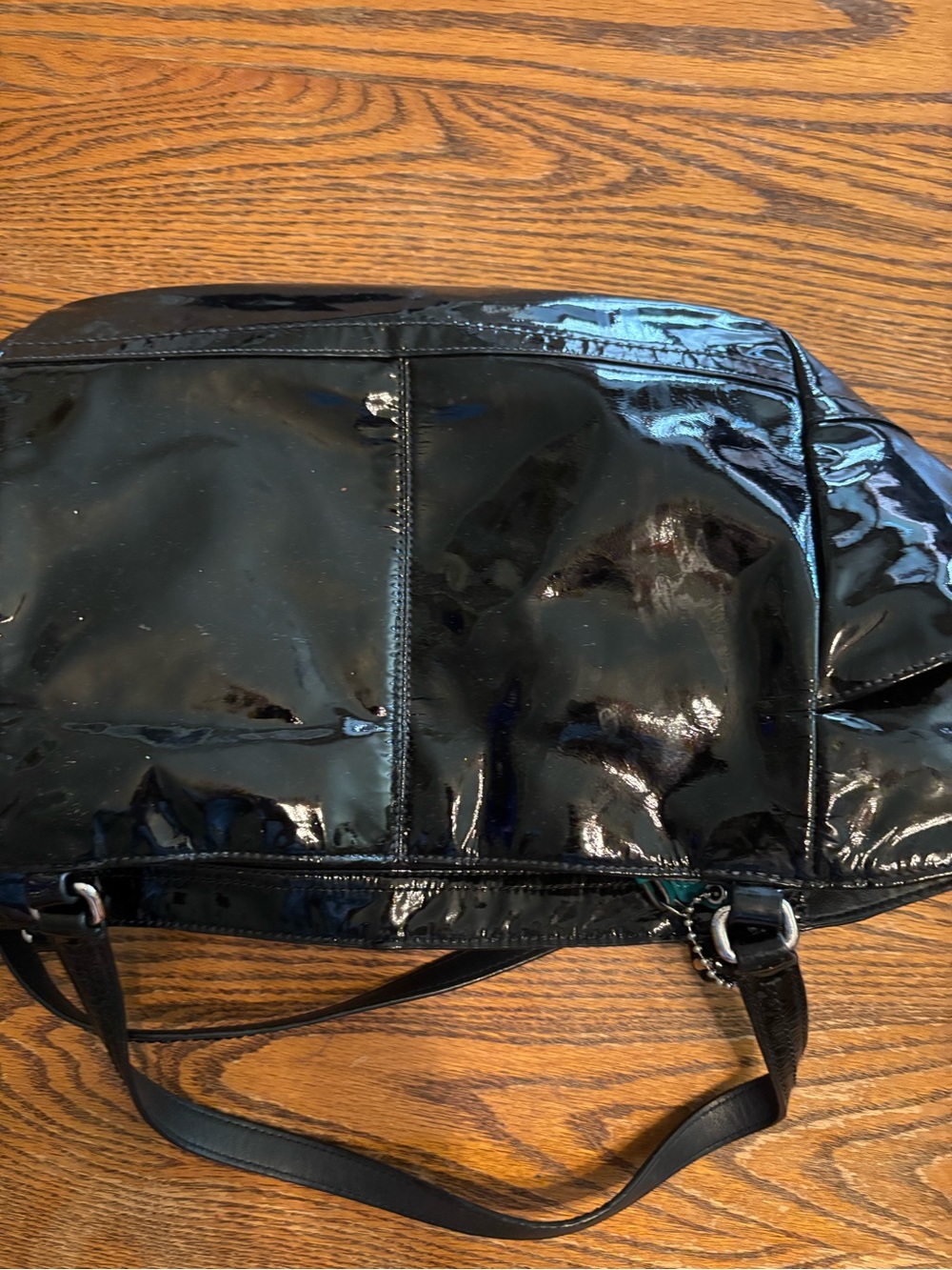 Coach Patent Leather Tote Bag - Black.  Sold as is
